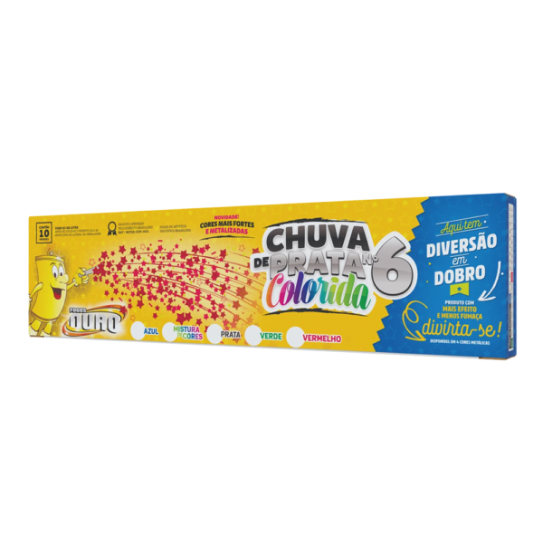 Chuva de Prata nº 6 Colorida - Caixa com 10 Unidades - Fogos Ouro