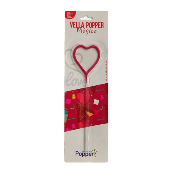 VELA POPPER MÁGICA - FORMATO CORAÇÃO