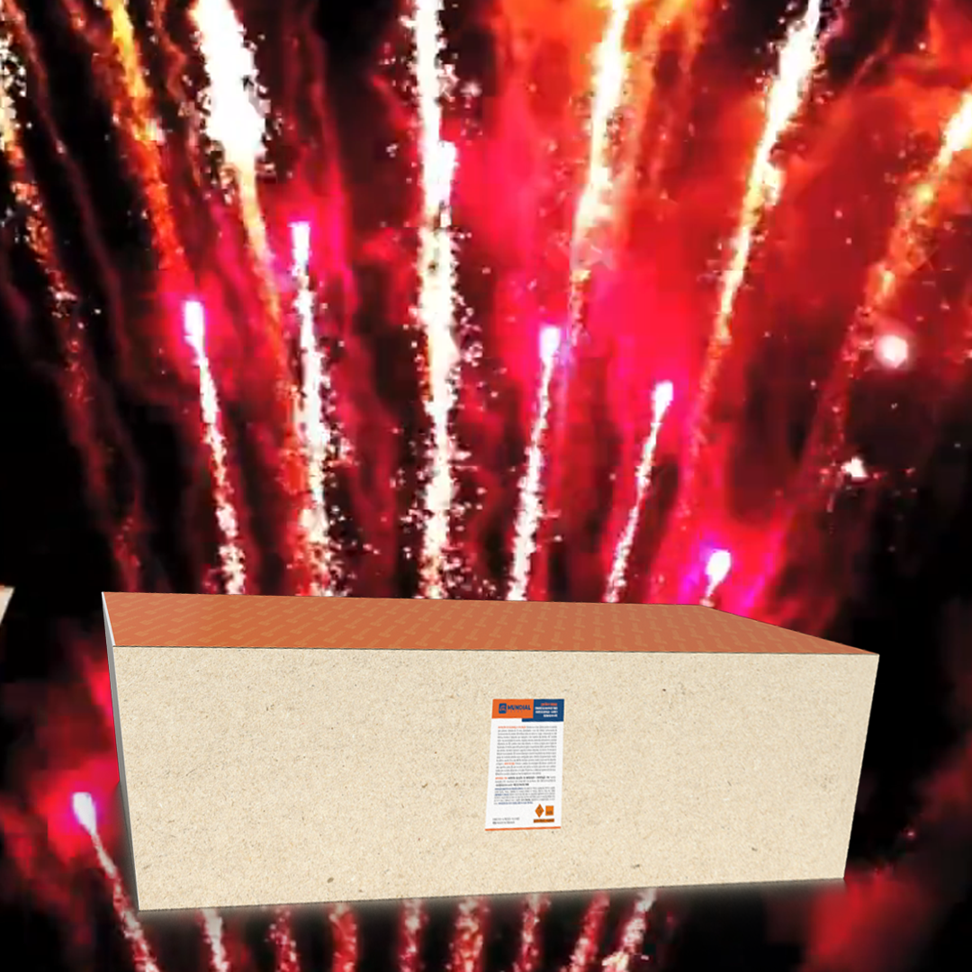 TORTA 156 TUBOS 1" CRACKLING COLOR LUCKY STAR - MUNDIAL FOGOS