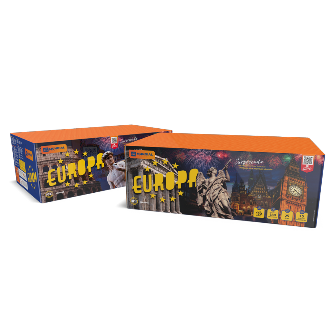 Torta Europa 150 tubos - Mundial Fogos