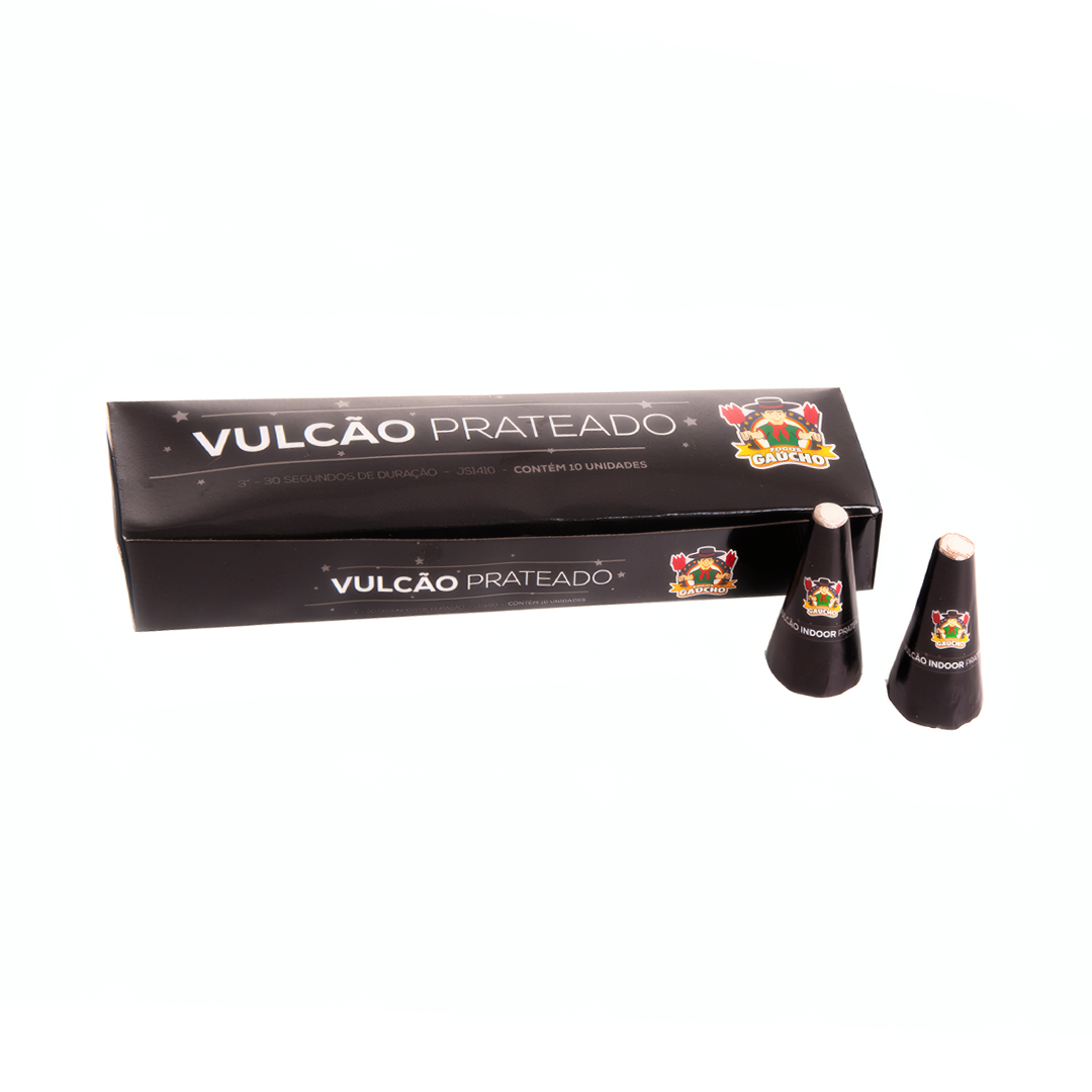 VULCÃO PRATEADO - DISPLAY COM 10 UNIDADES - FOGOS GAÚCHO