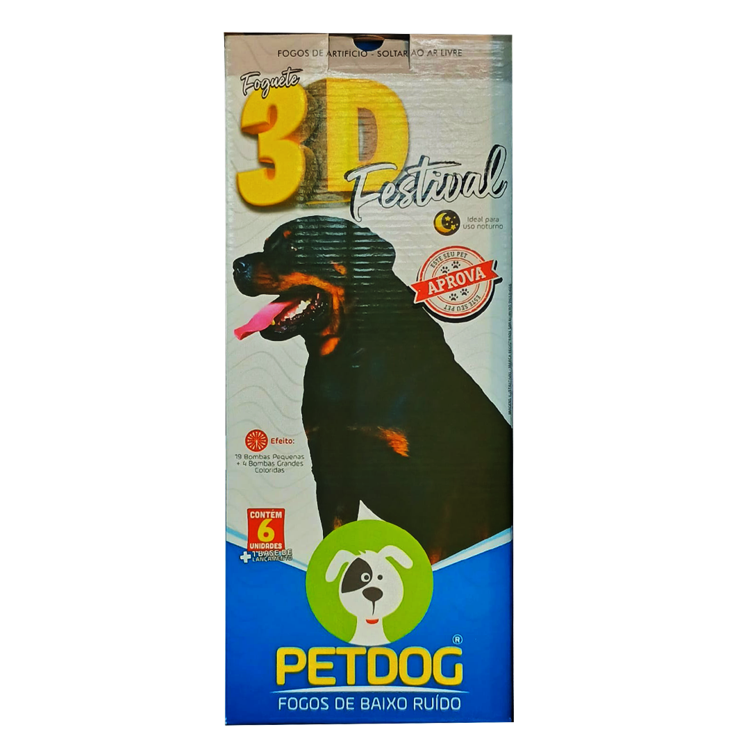 FOGUETE 3D FESTIVAL - BAIXO RUÍDO - 06 UNIDADES - PETDOG